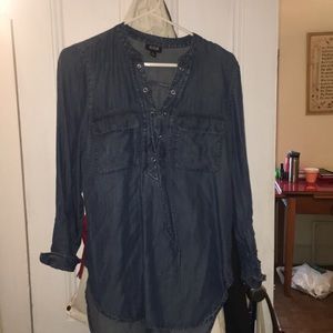 Denim long sleeve top